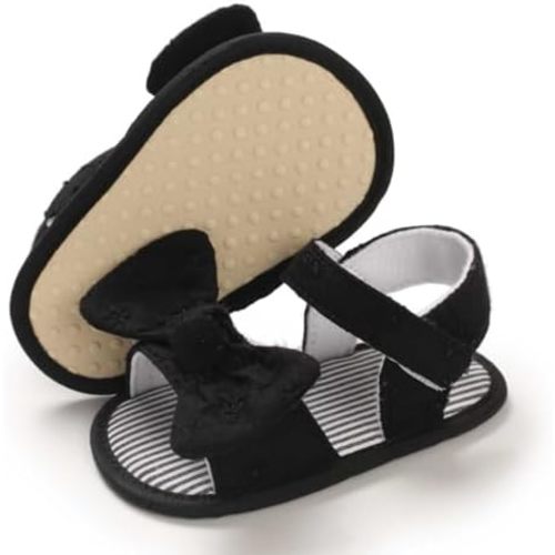 COSANKIM Infant Baby Girls Summer Sandals with Flower Soft Sole Newborn Toddler First Walker Crib Dress Shoes