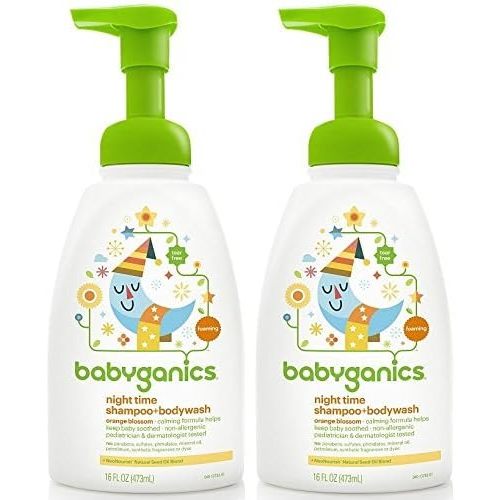 Babyganics Shampoo and Body Wash Night Time Orange Blossom, 16 Ounce, 2 Pack