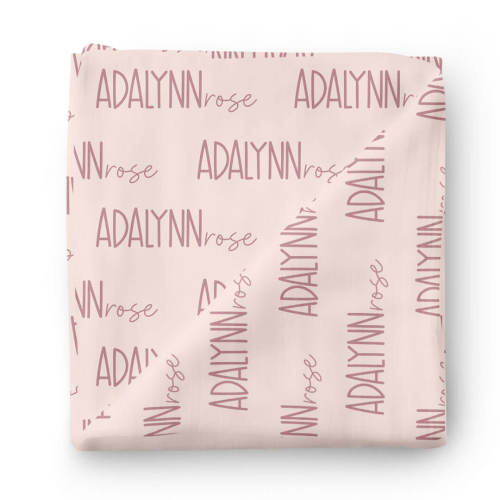 Personalized Baby Name Swaddle Blanket Font Duo | Pastel Cutie