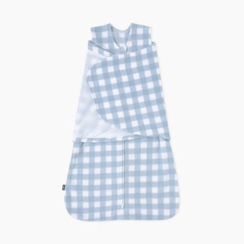 Halo SleepSack Swaddle Micro Fleece - Blue Gingham, Newborn