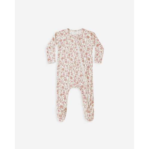 Bamboo Zip Footie || Bloom – Quincy Mae