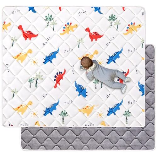 Odorless Premium Foam Baby Play Mat 71" x 59", Soft Microfiber Fabric Crawling Mat for Floor- Comfortable and Hypoallergenic, Non-Slip Cushioned Floor Playpen mat for Infants,Babies,Toddlers