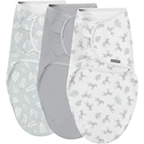 Amazon.com: SwaddleMe by Ingenuity Easy Change Swaddle - Size Small/Medium, 0-3 Months, 3-Pack (Zebra Botanical) : Baby