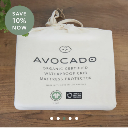 Organic Waterproof Crib Protector Pad | Avocado Green Mattress