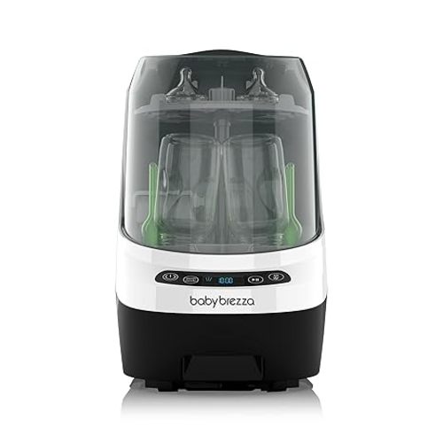 Baby Brezza Baby Bottle Washer Pro - Clinically Proven Better Cleaning - Washer, Sterilizer + Dryer In One Appliance for Essentials like Bottles + Pump Parts – Machine Replaces Brushes + Racks