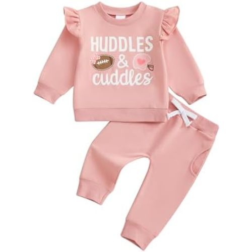 Toddler Baby Girl Fall Clothes Football Outfit Infant Sweatshirt Pants 2pcs Set Little Girls Top Winter Outfits