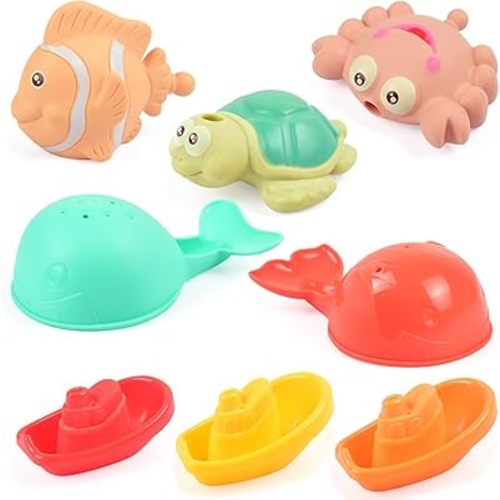 Bath Toys - Mold Free Bath Toys for Kids 1-3, No Hole Ocean Animal Bathtub Toys, Baby Toys 6-12 Months (618-M126)
