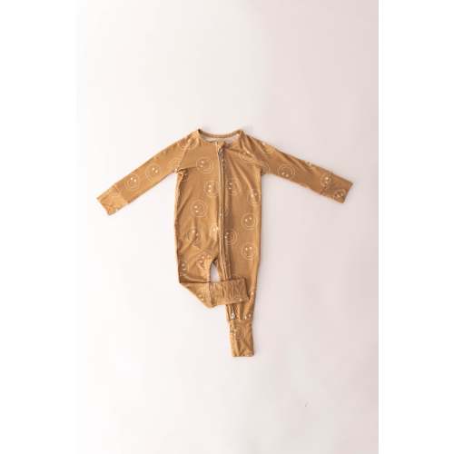 Bamboo Zip Pajamas | Just Smile Tan – Worn Wild