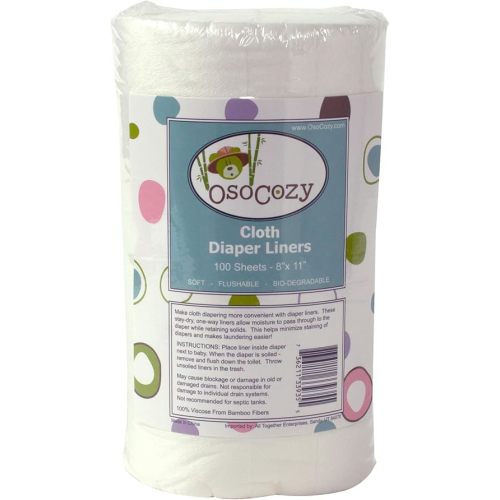 OsoCozy Flushable Diaper Liners - Make Cloth Diapering Convenient with Easy, Quick, Cloth Diaper Liners - Super Soft and Gentle on Baby’s Skin