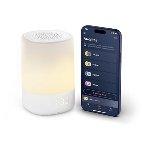 Nanit Sound and Light Smart Baby Night Light and Sound Machine | Audio Monitor | Cry Detection Alert Feature | OK to Wake Alarm Clock for Kids | Temp & Humidity Tracking | Rechargeable Battery | WiFi