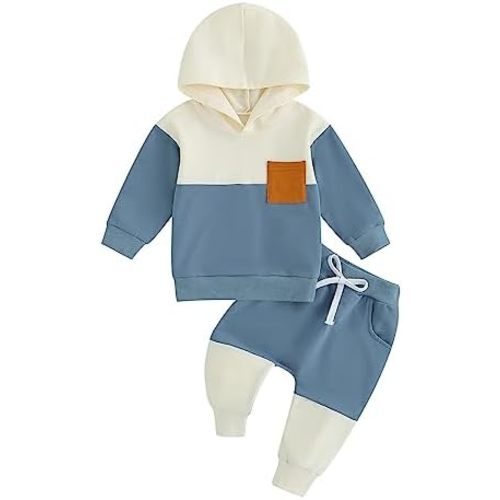 VISGOGO Baby Boy Clothes 3 6 Months,Toddler Hooded Outfits 12 18M Sweater Sweatpants Fall Winter Infant Clothing