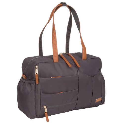 MoDRN Oliver Let’s Go Tote Diaper Bag with Changing Pad and Stroller Straps, Gray