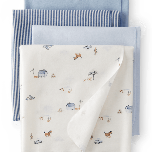 Blue Baby 4-Pack Receiving Blankets | Carter’s Oshkosh Canada