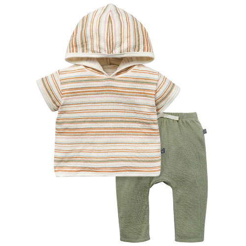 Modern Moments by Gerber Baby Neutral Organic Hooded Top and Jogger Outfit Set, 2-Piece, Sizes 0/3 Months - 24 Months