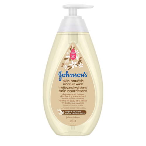 Johnson’s Skin Nourish Moisture Vanilla & Oat Body Wash - Baby Bath Skin Care - Sensitive Skin - 600 mL, Vanilla Fragrance, 600 ML - Walmart.ca