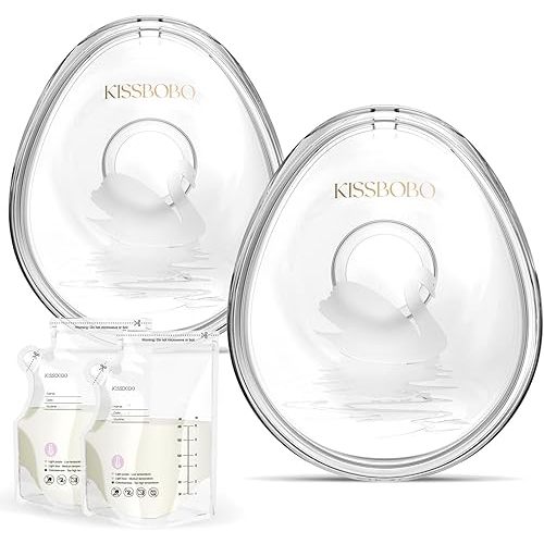 Portable Breast Milk Collector with Soft Silicone Includes 20 Storage Bags Hands-Free Design for Nursing Moms Leak-Proof BPA-Free and Easy to Clean