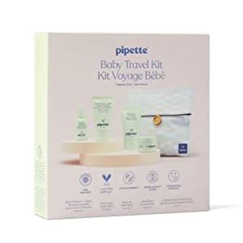 Amazon.com : Pipette Baby Travel Kit New Packaging - Trial Size Toiletries, Baby Gift Set, Hypoallergenic, Free of Synthetic Fragrances, Cruelty-Free, 4 Products + Travel Pouch : Baby