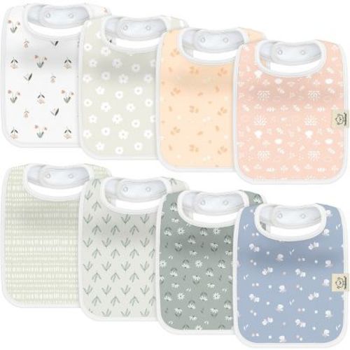 Keababies 8-pack Organic Baby Bibs For Boy, Girl, Drool Bibs, Baby Bib For Girls, Boys, Newborn Teething Bibs (pets & Paws)