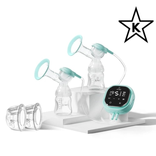 Zomee Z2 Hands-Free Double Electric Breast Pump – Portable Wearable Pump with 3 Modes, 19 Suction Levels & Silicone 8oz Collection Cups, Quiet Rechargeable Breastfeeding Pump