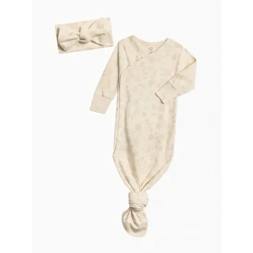 Organic Kimono Gown and Bow Wrap Set
