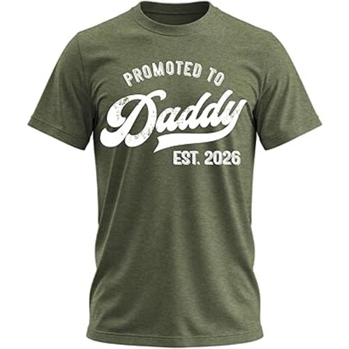 Promoted to Daddy 2026 Shirt – Funny Dad to Be Shirt Baby Announcement Graphic Tee New Daddy Gifts for Men