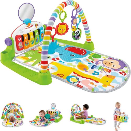 New - Fisher-Price Deluxe Kick & Play Piano Gym Playmat - Green