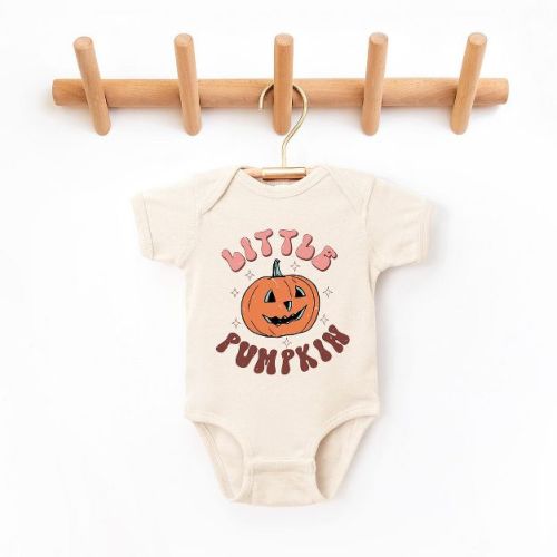 The Juniper Shop Little Pumpkin Retro Baby Bodysuit - Newborn - Natural