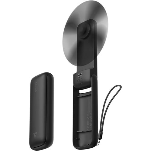 Aecooly Slim Portable Fan, Thin Handheld Fan, USB Rechargeable Mini Personal [17H Max Cooling Time], Battery Powered Small Foldable Pocket for Travel, Summer, Gifts for Women&Men, Girls -Black