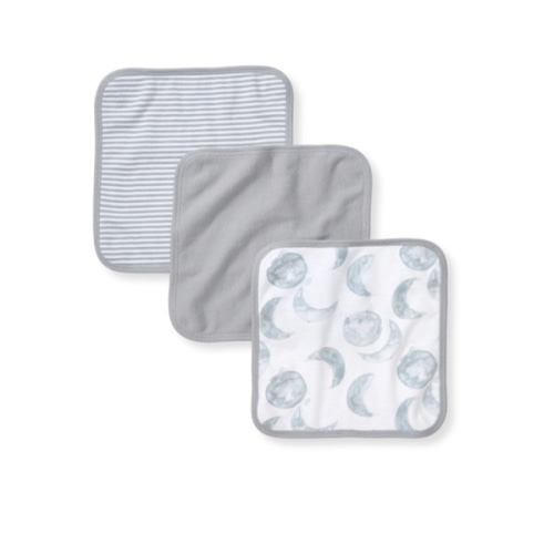 Hello Moon Organic Cotton Knit Terry Washcloths 3 Pack