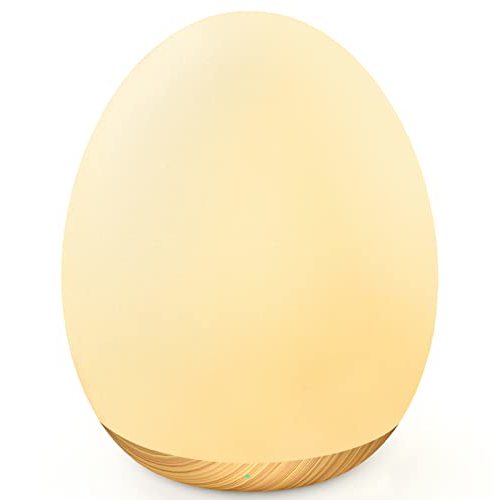 MediAcous Night Lights for Kids Room, Baby Night Light with 7 Colors Changing & Dimming Function, Rechargeable Kids Night Light with 1 Hour Timer & Touch Control, Up to 100H, Wood Grain