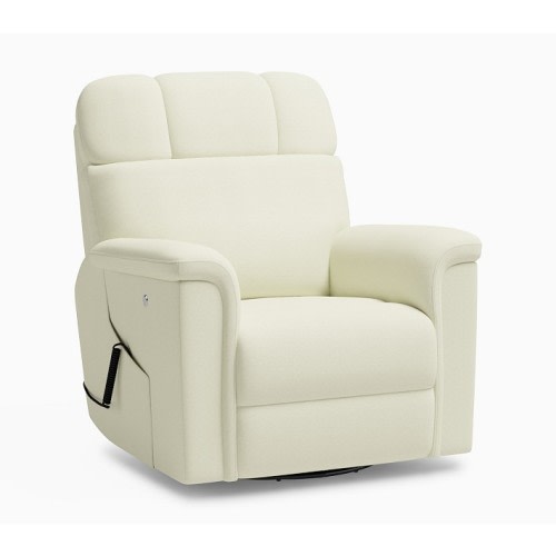 Lullaby Deluxe Recliner with Heat and Massage Performance Plush Chenille Ivory