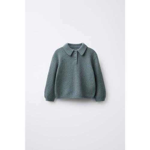 KNIT POLO SWEATER - Blue / Gray | ZARA United States