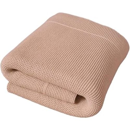 Knitted Organic Cotton Baby Blanket- Swaddle Blanket, 30" x 40" Soft Receiving Blanket for Newborn (Blush Ultra-Soft)