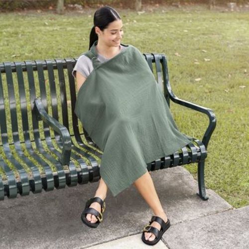 Muslin Nursing Cover For Baby Breastfeeding, Soft & Breathable Breastfeeding Cover For Mom By Comfy Cubs - Wine