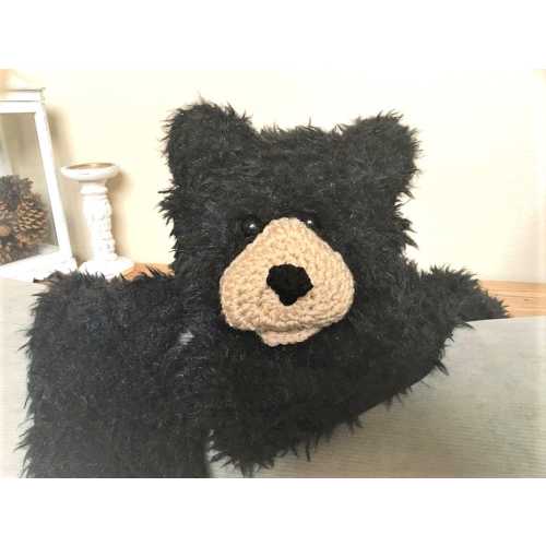 Bear Rug - Bear Blanket - Nursery Bear Rug - Scruffy Black Bear Nursery Decor Rug - Woodland Bear Nursery Decor Blanket - by JoJo's Bootique