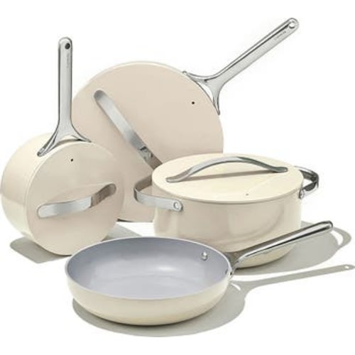 Non-Toxic Ceramic Non-Stick 7-Piece Cookware Set with Lid Storage