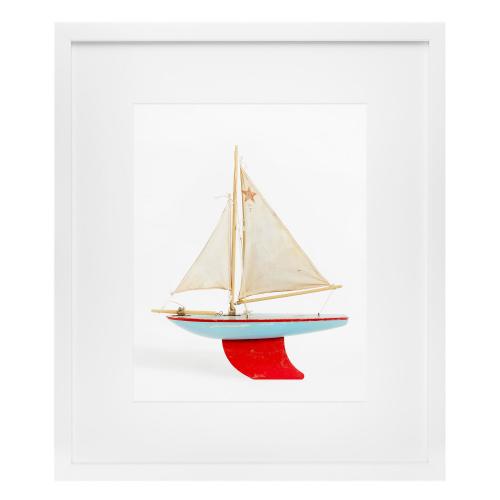 "Red and Blue Boat" by Leslee Mitchell | Serena and Lily