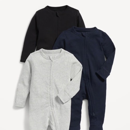 Unisex 3-Pack Sleep & Play 2-Way-Zip Footed One-Piece for Baby