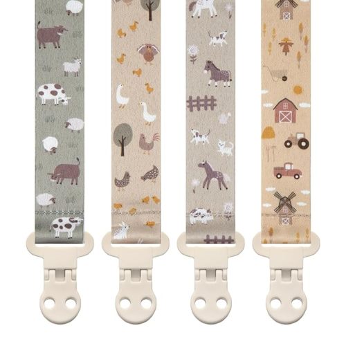 Baby Pacifier Clip Holder - Farm