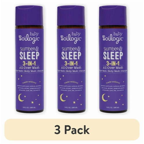 (3 pack) Oilogic 3 in 1 Slumber & Sleep Baby Safe Essential Oil Vapor Bath & Shampoo, 9 fl oz