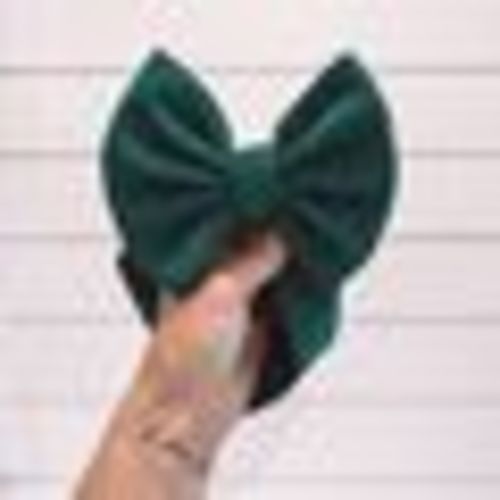 Green Fancy Bullet Bow - BABY HEADWRAP (5INCH BOW) BEST FITS 8-11MONTHS