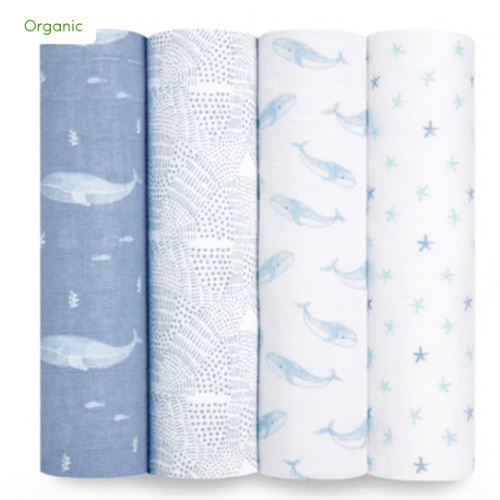 aden + anais | Oceanic Organic Muslin Swaddle Blanket 4pk