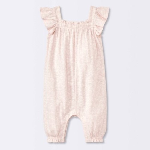 Baby Girls' Floral Modal Jersey Long Legged Romper - Cloud Island™ Pink 12M