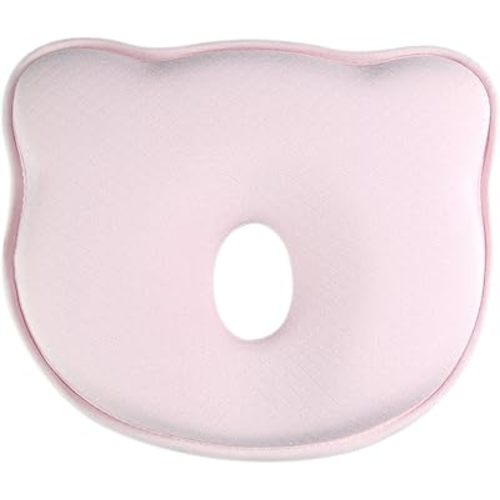 Memory Foam Baby Pillow, Breathable Newborn Pillows to Prevent Flat Head Portable Support Pillows for Cute Baby Head Shape Pillow for Little Boy & Girl