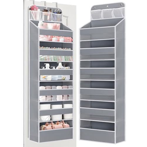 Wakaye Over Door Hanging Organizer, No Tilt Baby Closet Organizer for Diaper Kids Toys Shoes Over Door Storage Organizer with 6 Large Capacity Pockets for Newborn Essentials Nursery Bedroom Bathroom