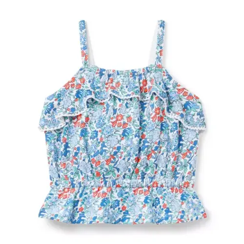 Girl Juneau Blue Ditsy Floral Ditsy Floral Peplum Top by Janie and Jack