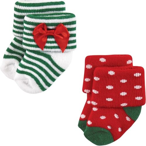 Hudson Baby Baby Girls' Cotton Rich Newborn and Terry Socks