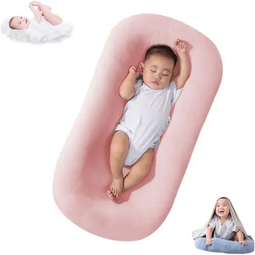 Baby Lounger Snuggle Me Lounger for Baby, Bionic Design Baby Nest Sleeper Baby Lounger for Newborn 0-24 Months, Soft Organic Cotton Breathable Lounger Pillow for Infants (Pink Newborn Lounger)