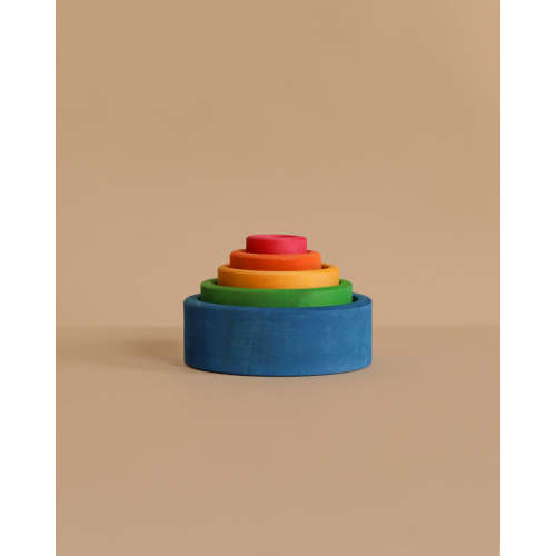 Grimm's Rainbow Stacking Bowls Blue to Red