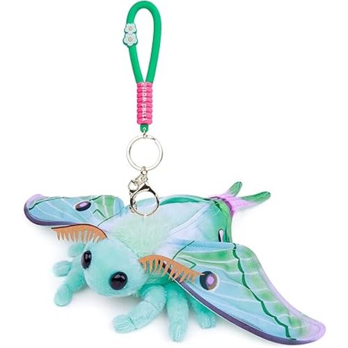 Little Luna Moth Plush Toy - Realistic Luna Moths Stuffed Animal Keychain Toys, Cute Plushie Figure as Gift for Your Friends